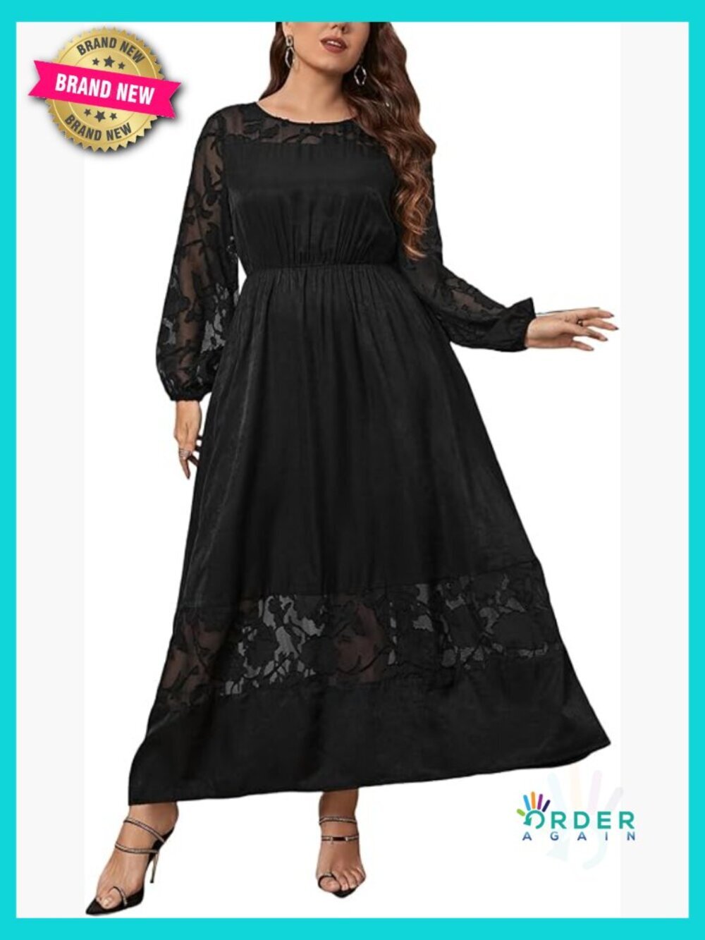 CUPSHE Women’s Plus Size Dress 2024 Long Sleeve Maxi Dress Floral Elegant Long